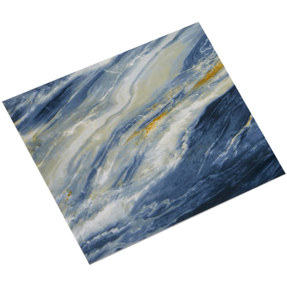 Living and Home Marble Patterned Blue and White PVC Self Adhesive Wall Sticker 10 Pack Image 3