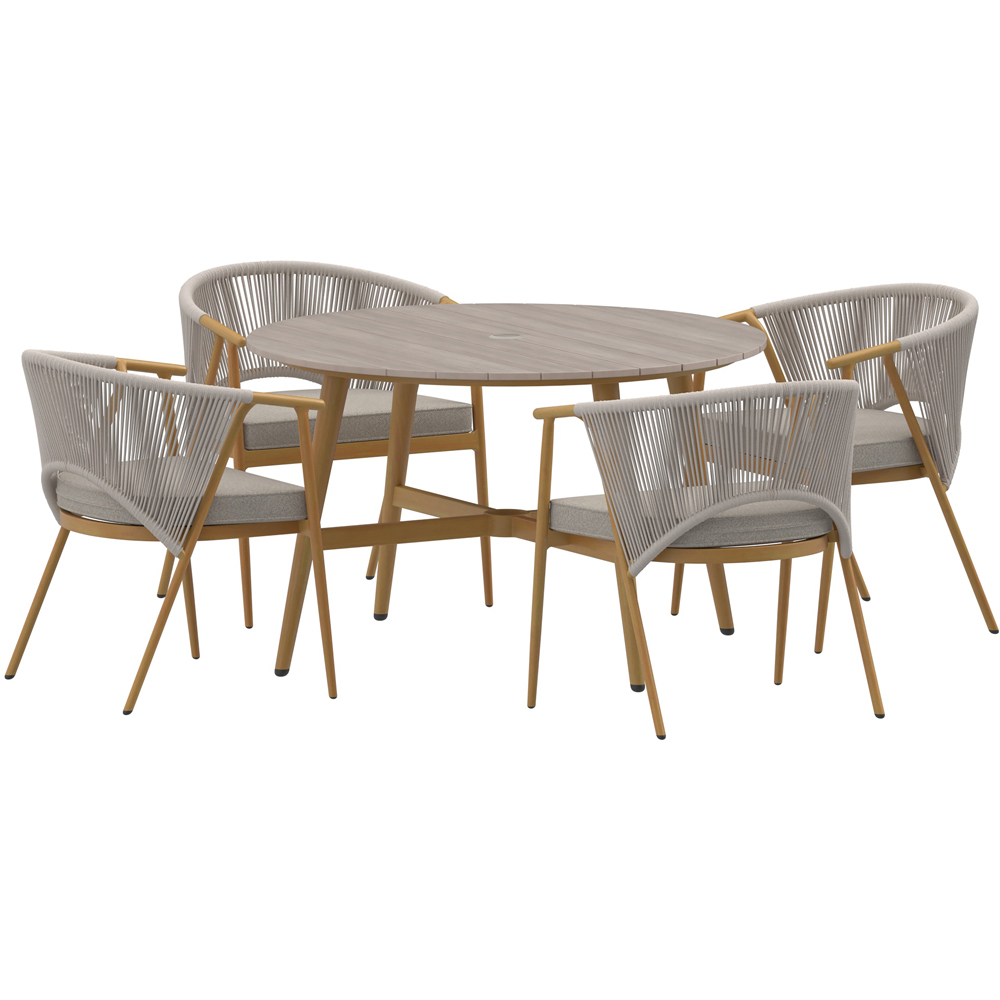 Charles Bentley Almada 4 Seater Rope Weave Garden Dining Set Image 2