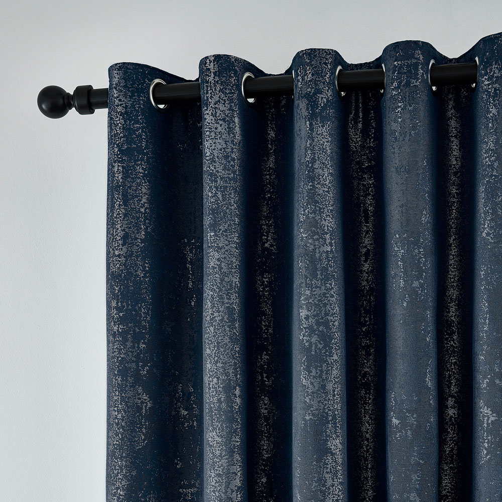 Helena Springfield Roma Lined Navy Eyelet Curtains 168 x 228cm Image 2