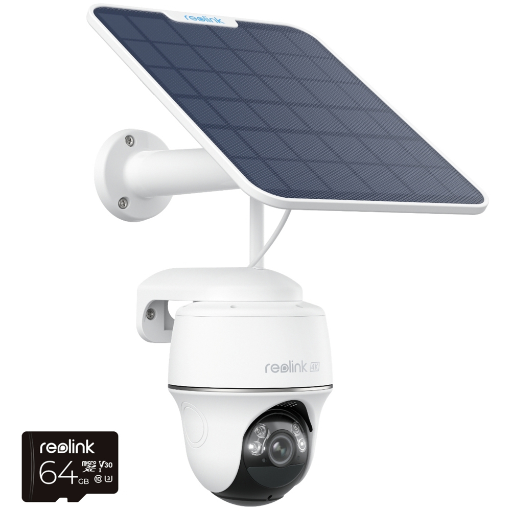 Reolink Argus PT Ultra 4K 355° Pan 140° Tilt Solar CCTV Kit with 64GB SD Card Image 1