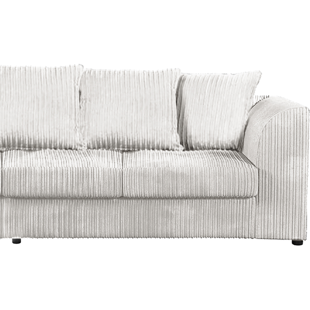 Luxor 4 Seater Silver Jumbo Cord Scatter Back Sofa Image 3