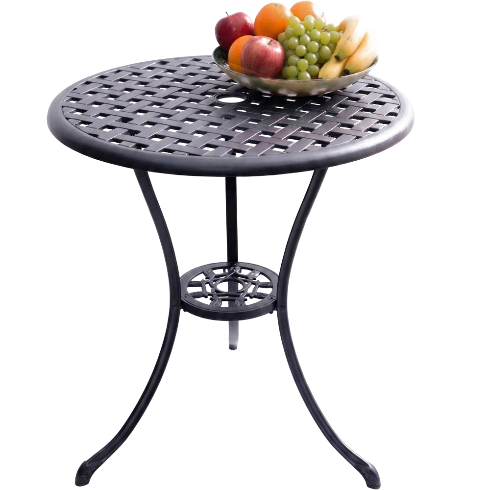 Centurion Supports OSHOWA Black Aluminium Garden Patio Bistro Table Image 2