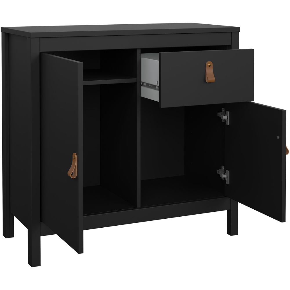Florence Barcelona 2 Door Single Drawer Matt Black Sideboard Image 4