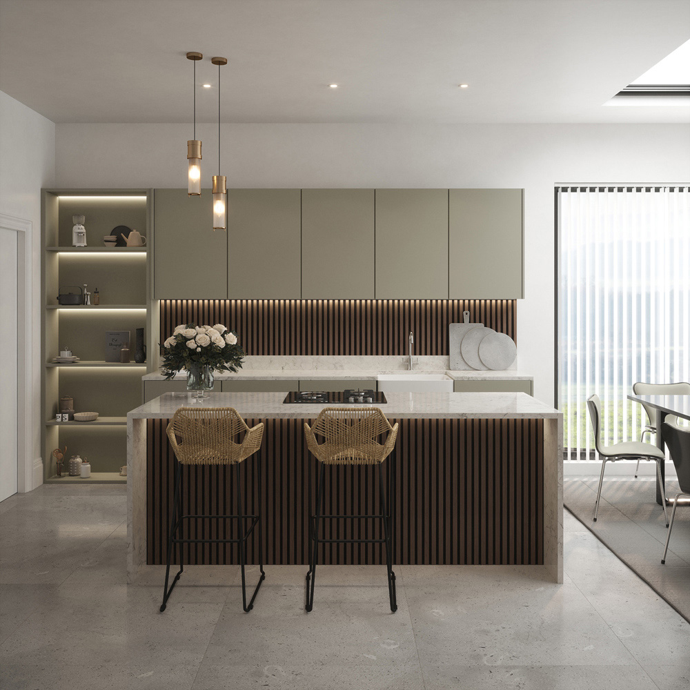 Tuscan Walnut PVC Wrapped Acoustic Wall Panel 240 x 60.8cm Image 7