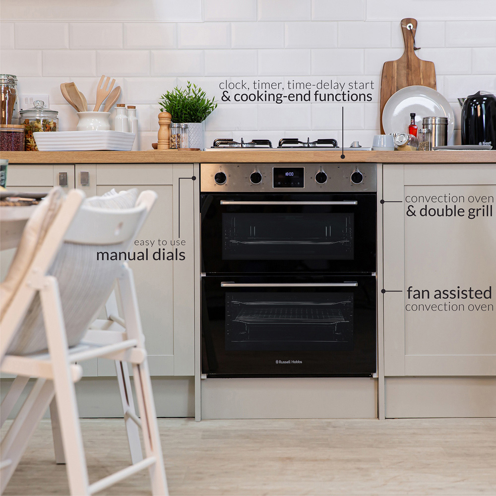 Russell Hobbs RH72DEO1002SS/02 Stainless Steel 92L Built-In 72cm High Double Oven Image 8