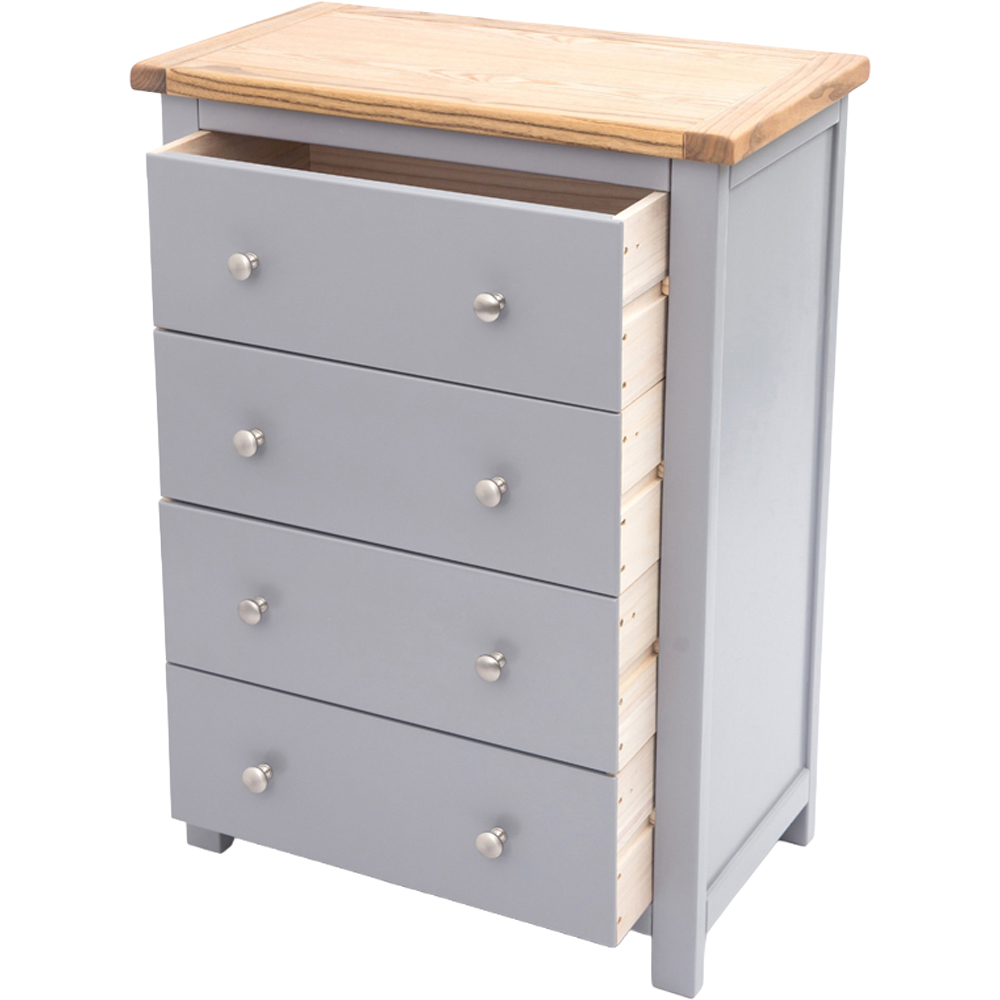 Cabinet Bits Mirano 4 Drawer Dark Grey Chrome Knob Chest of Drawers Image 5