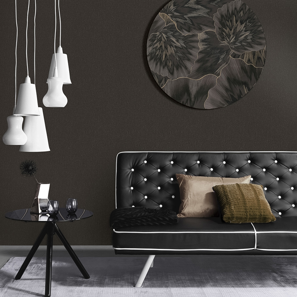 Erismann Decadent Textured Luxury Plain Black Vinyl Wallpaper Image 3