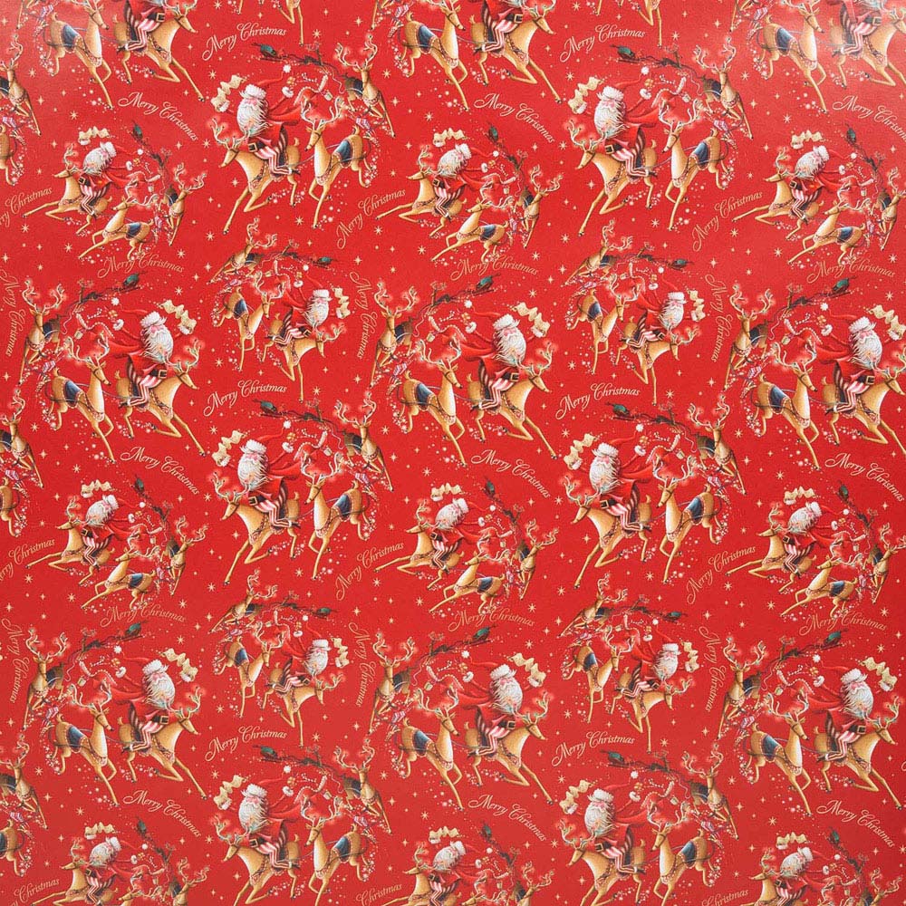Magical Santa Gift Wrapping Paper Red Image 3