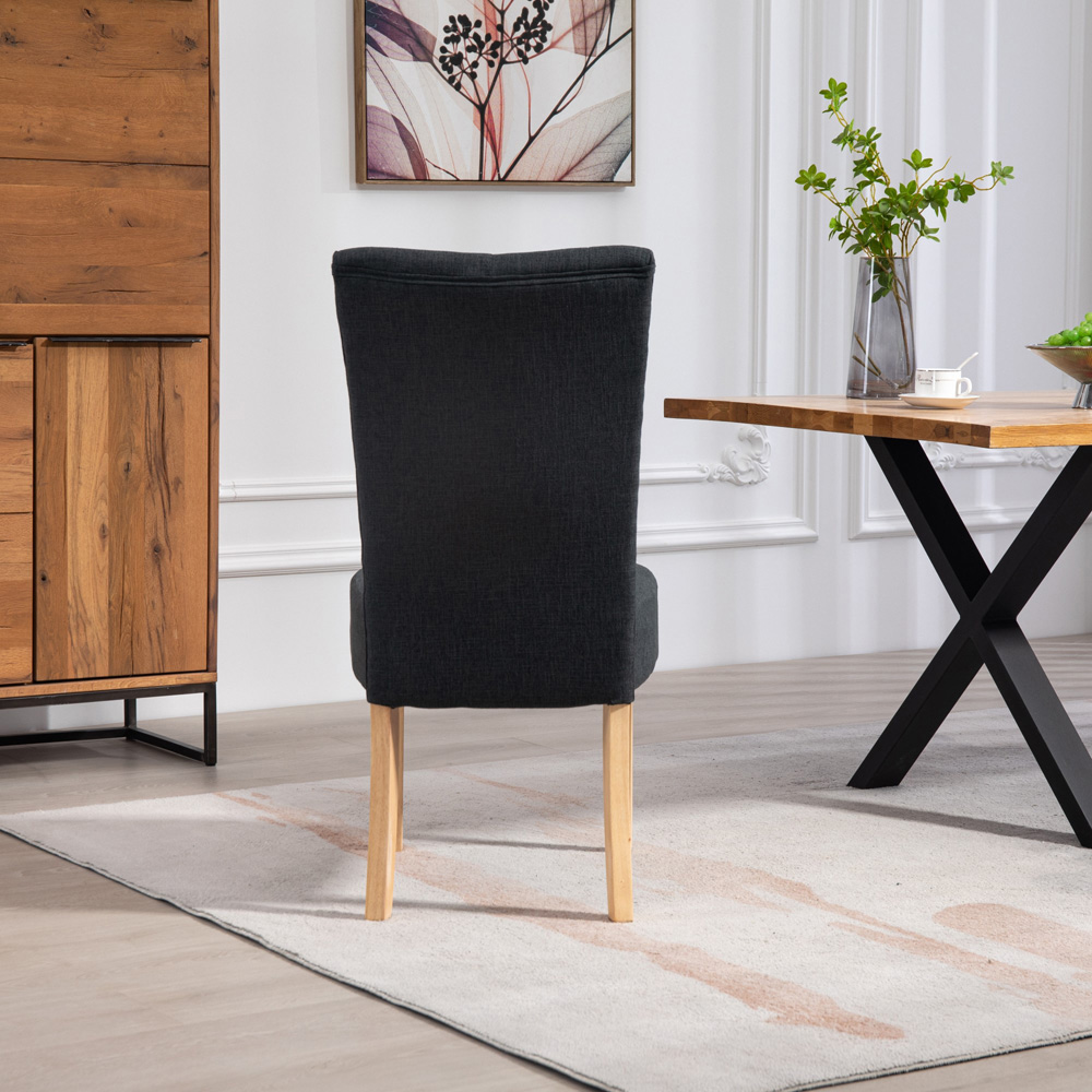 Artemis Home Carrara Set of 2 Black Pienza Fabric Dining Chairs Image 6