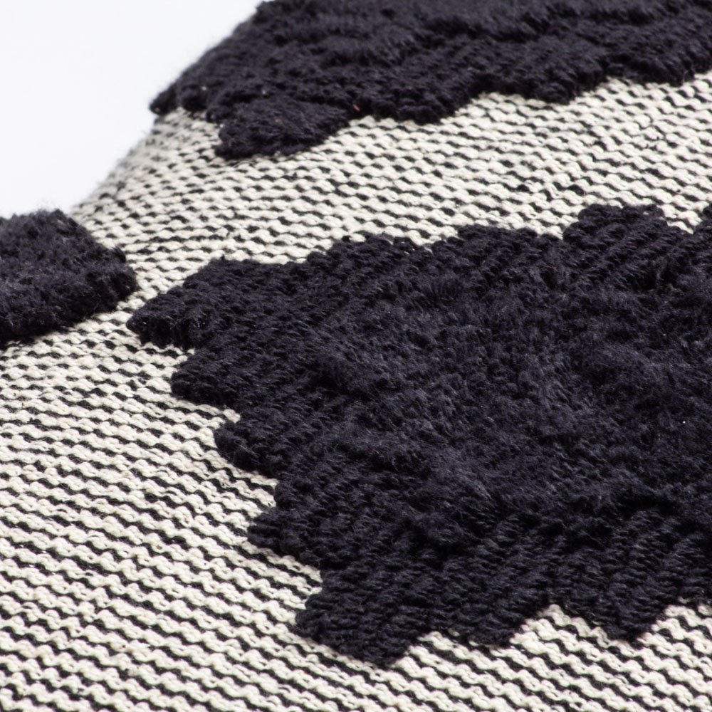 furn. Lamar Black Geometric Tufted Cushion Image 4