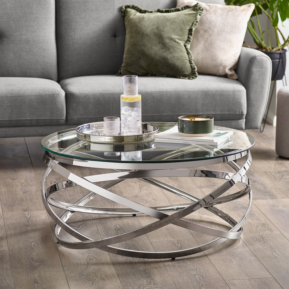 Julian Bowen Vienna Chrome Circular Coffee Table Image 7
