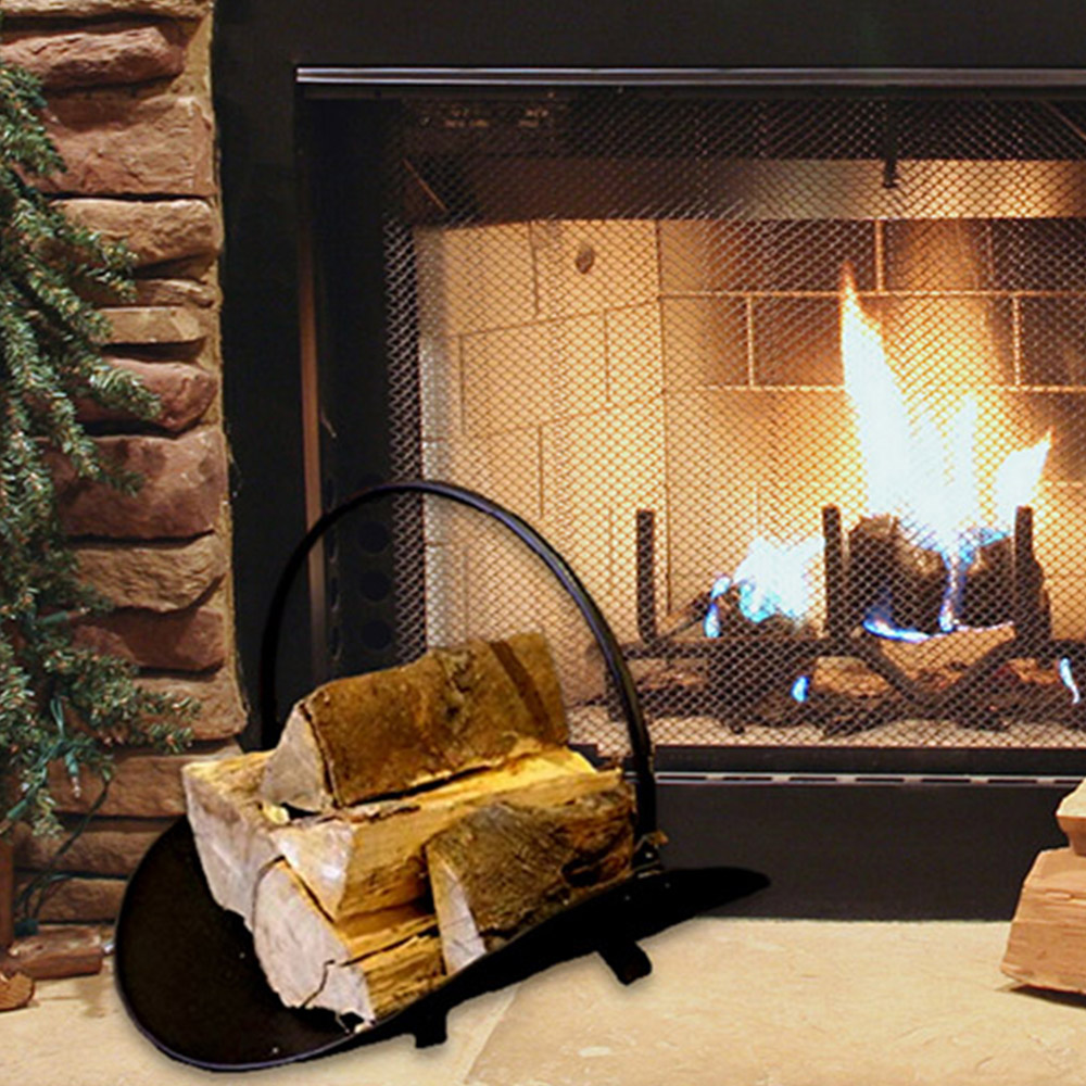 Marco Paul Black Steel Log Basket Image 4