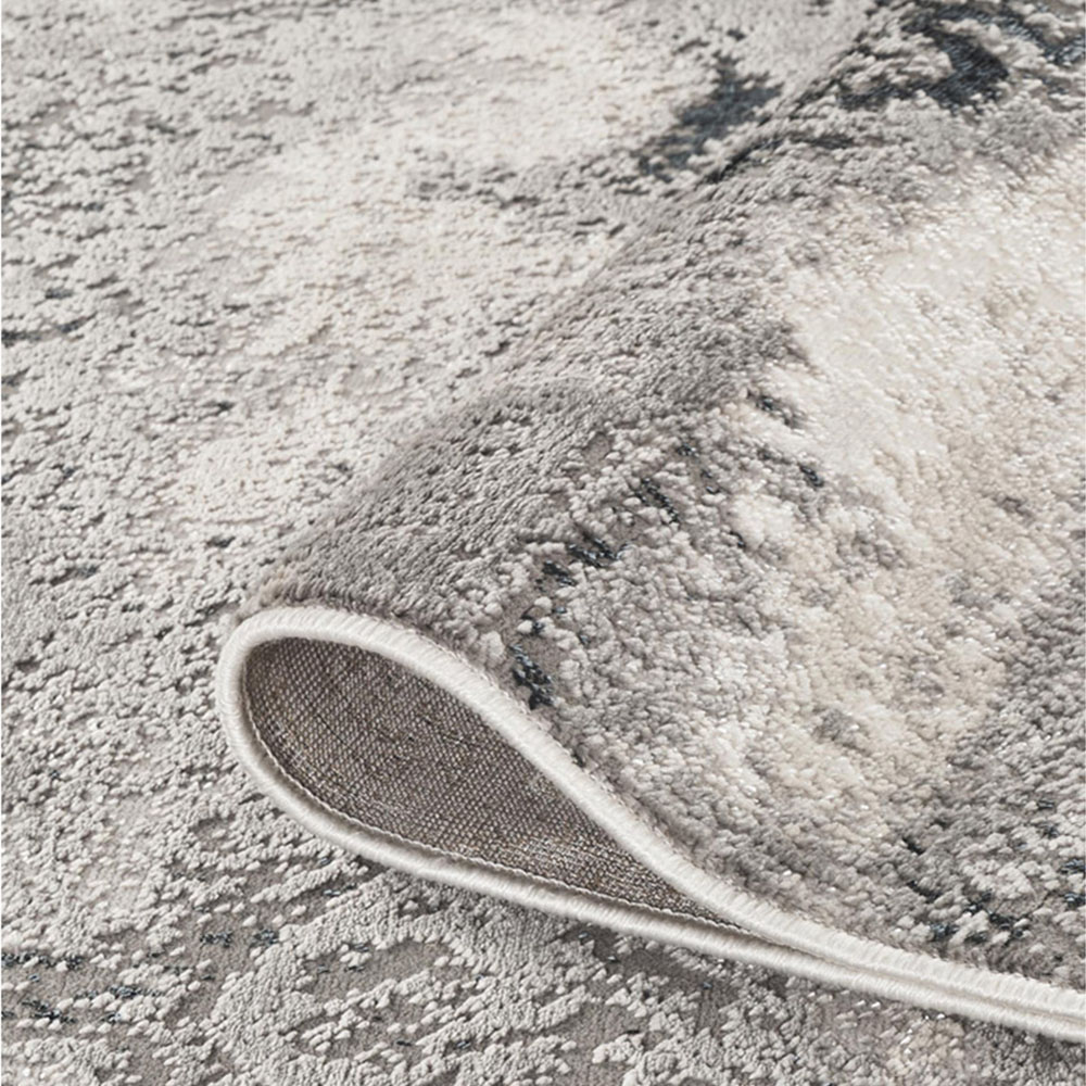 Desire Rugs Elysium Modern Abstract Action Metallic Mist Grey Rug 60 x 220cm Image 4