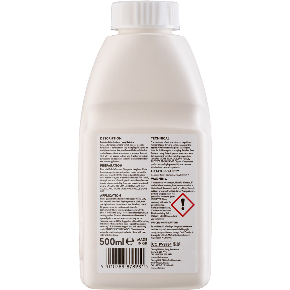 Bartoline Predator Heavy Duty Paint Stripper 500ml Image 2