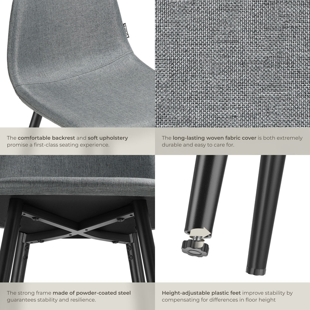 tectake Willow Woven Cover Bar Stool with Backrest Set of 2 Image 5