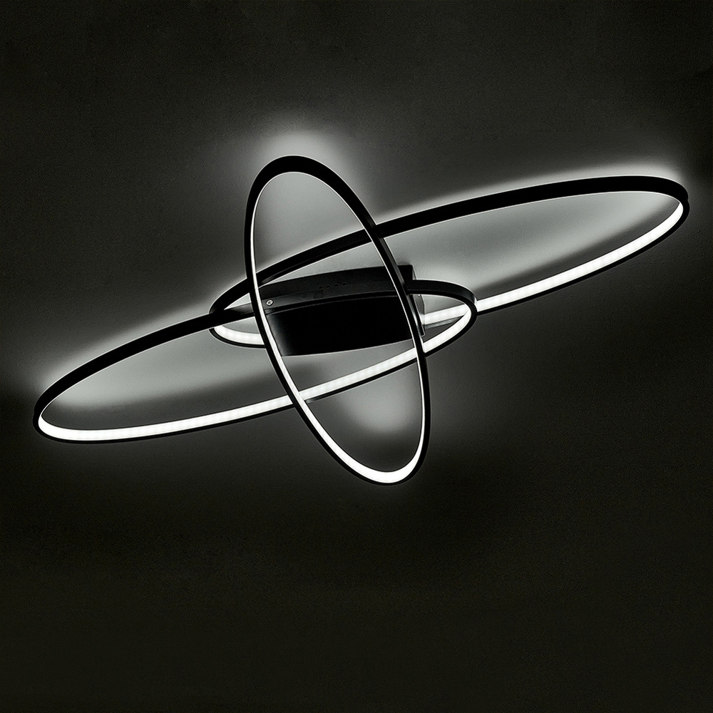 Living and Home Black Cross Unique Oval Ceiling Light Image 7