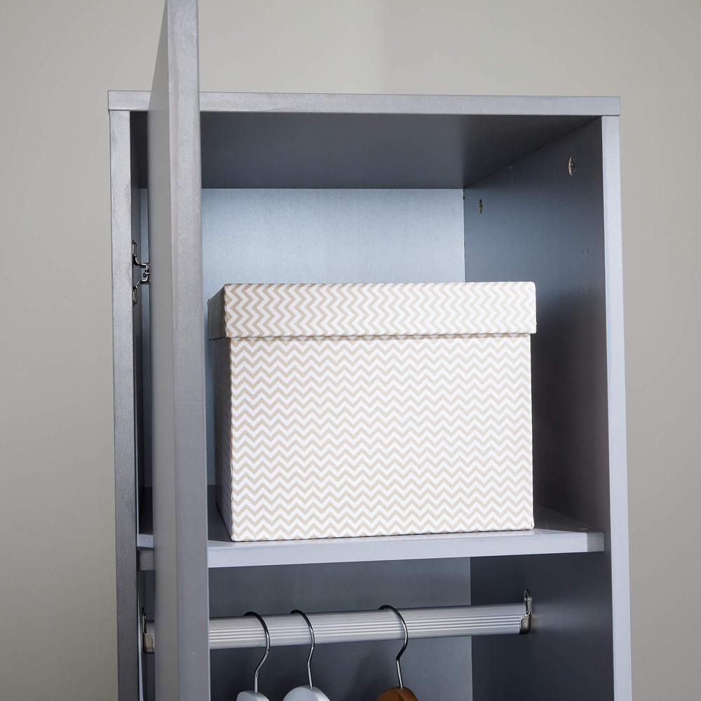 Home Source Phoenix Single Door Grey Wardrobe Image 4