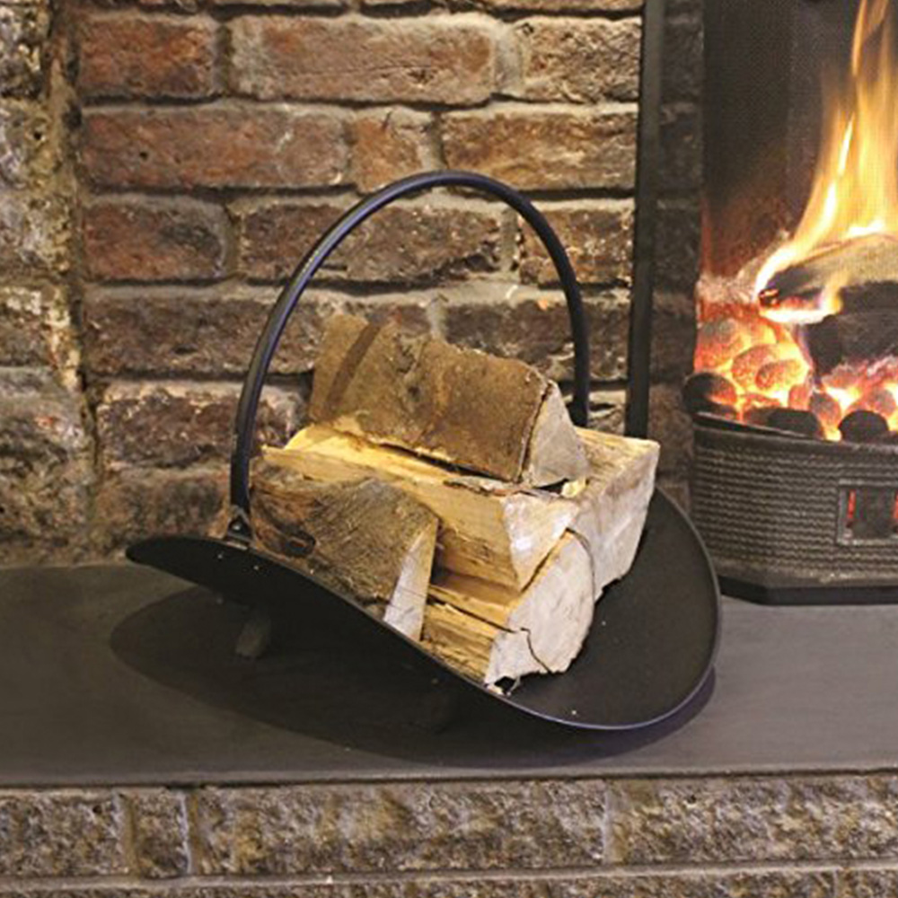 Marco Paul Black Steel Log Basket Image 2