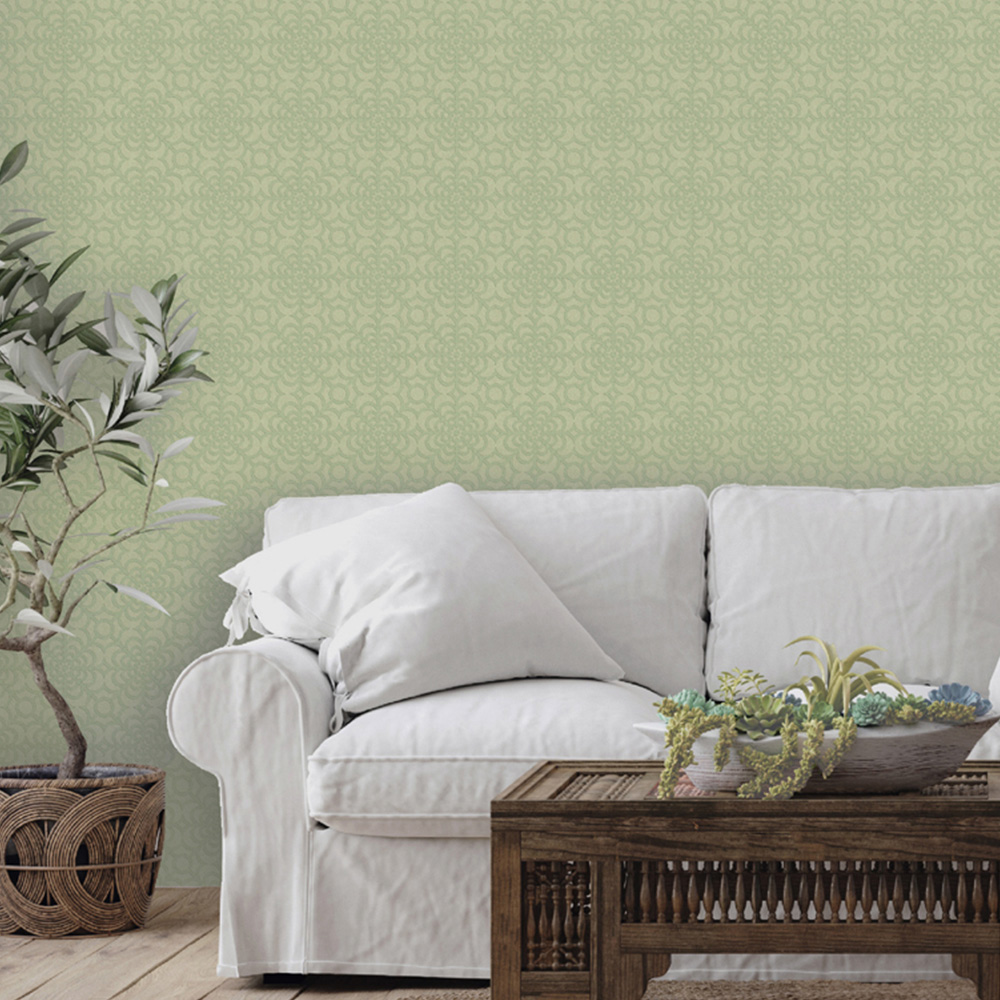 RHS Dandy Floral Sage Wallpaper Image 5