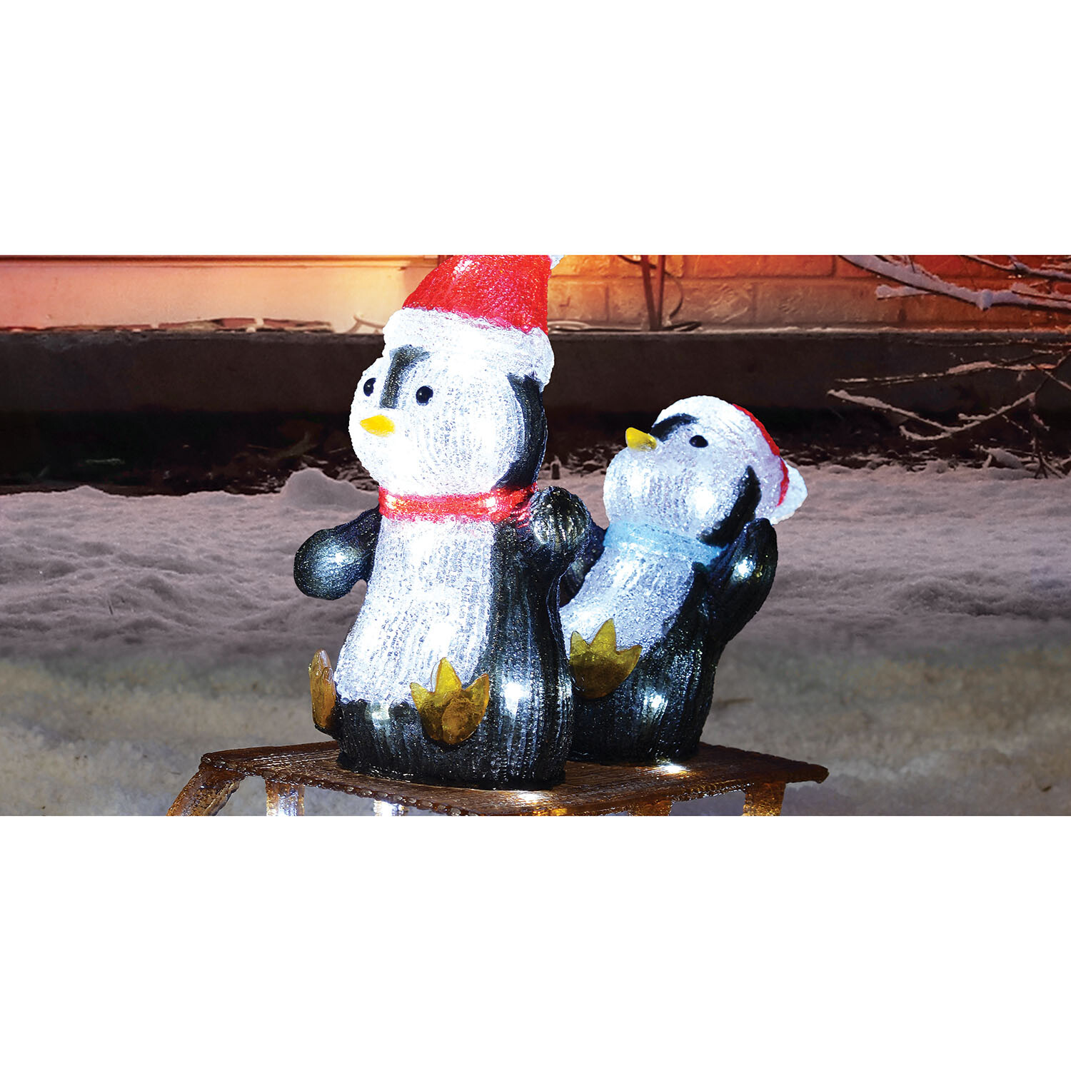 Acrylic Penguin Sledging Friends Decoration - Multicolour Image 3