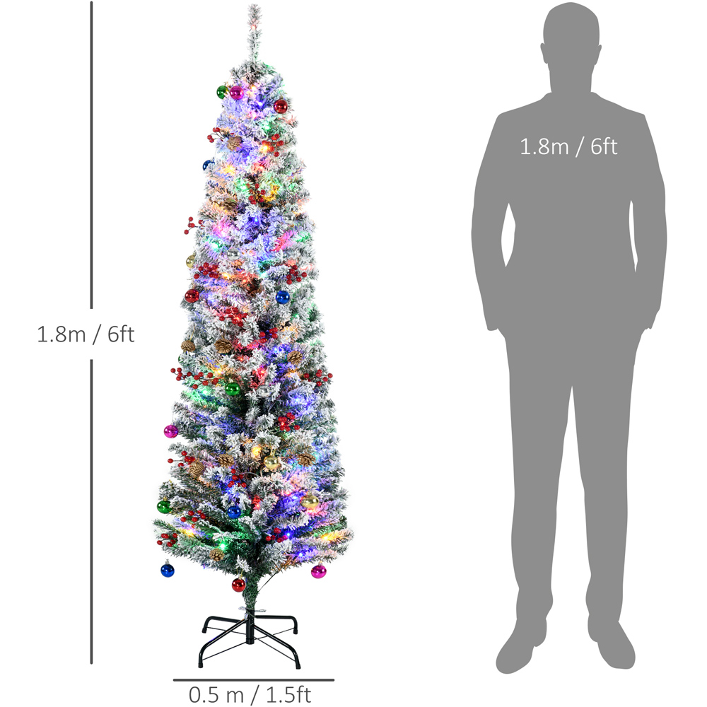 Everglow Pre-Lit Green Artificial Christmas Trees with Decoration Ornament 6ft Image 7