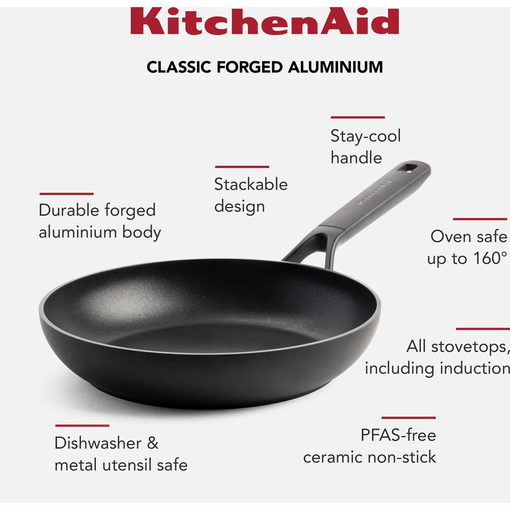 KitchenAid Black Classic Forged Aluminium Frypan 24cm Image 2