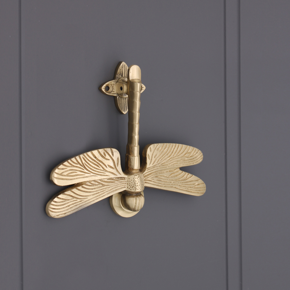 Spira Brass Satin Brass Dragonfly Door Knocker Image 2