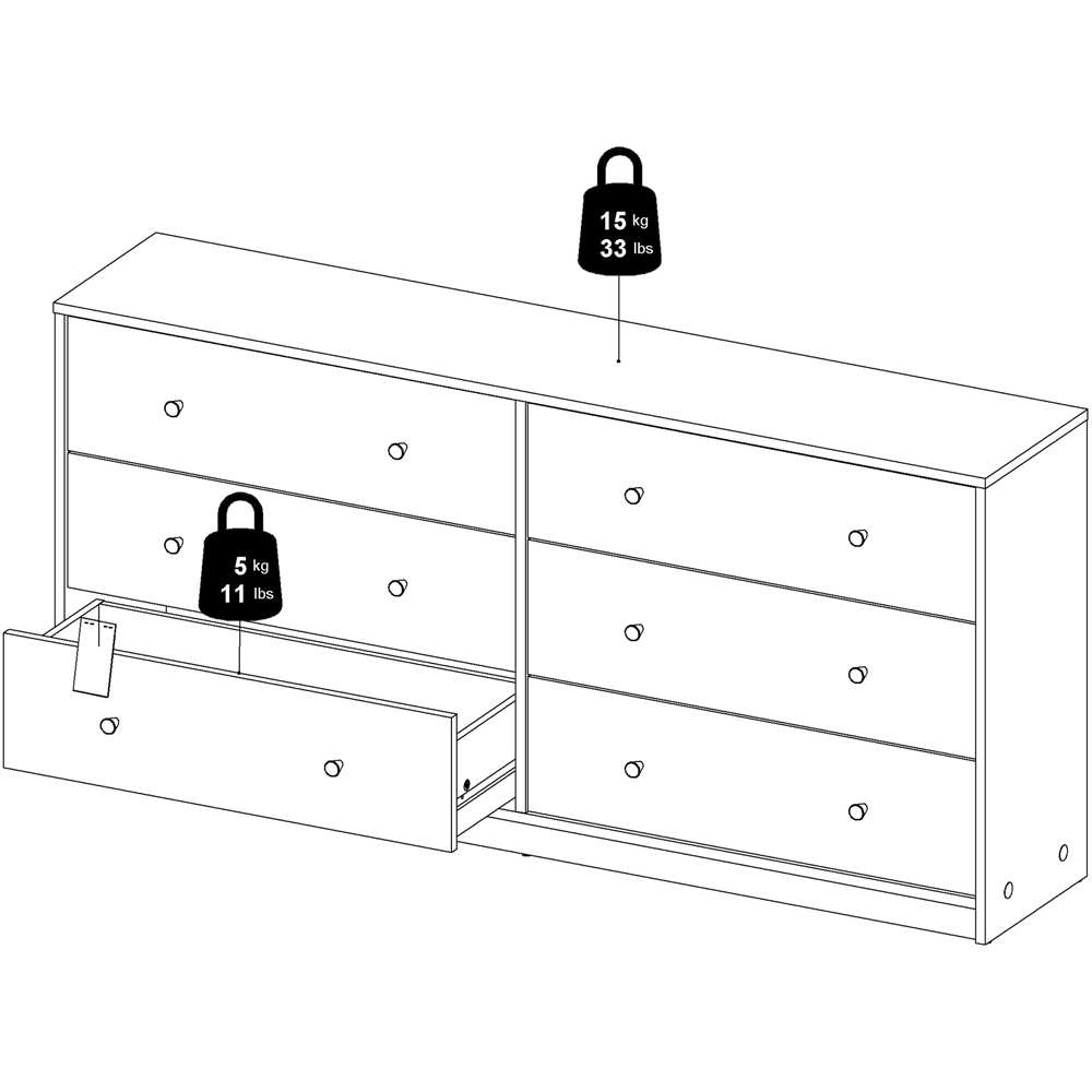 Furniture To Go May 6 Drawer Jackson Hickory Oak Chest of Drawers Image 8