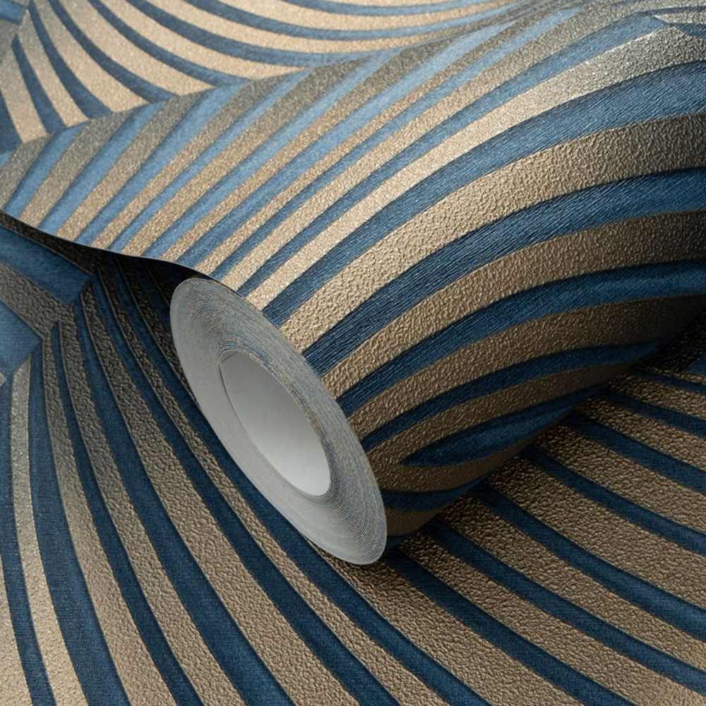 Erismann Twill Blue Vinyl Wallpaper Image 3