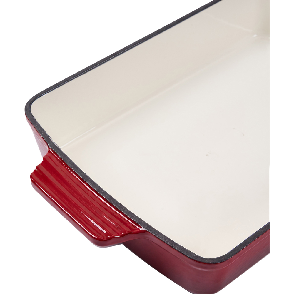Living and Home 3L Red Enamelled Rectangular Baking Dish Image 4