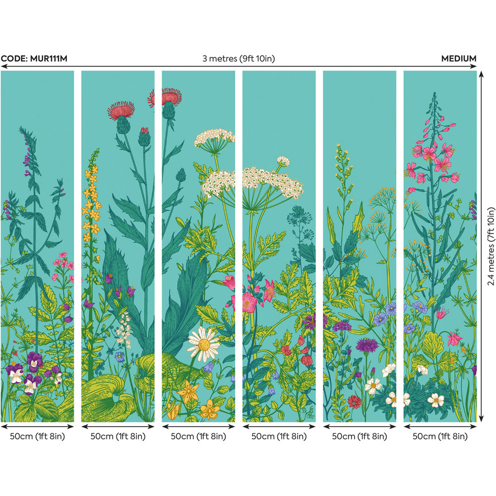 Origin Murals Botanical Fleur Blue Wall Mural Image 4