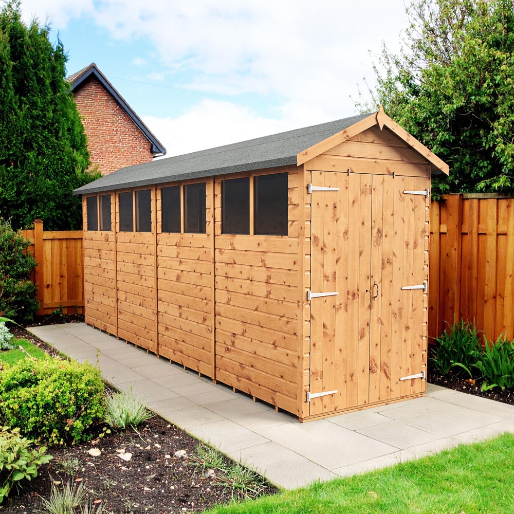 Empire Sheds 4 x 16ft Double Door Tongue and Groove Wooden Apex Garden Shed Image 2