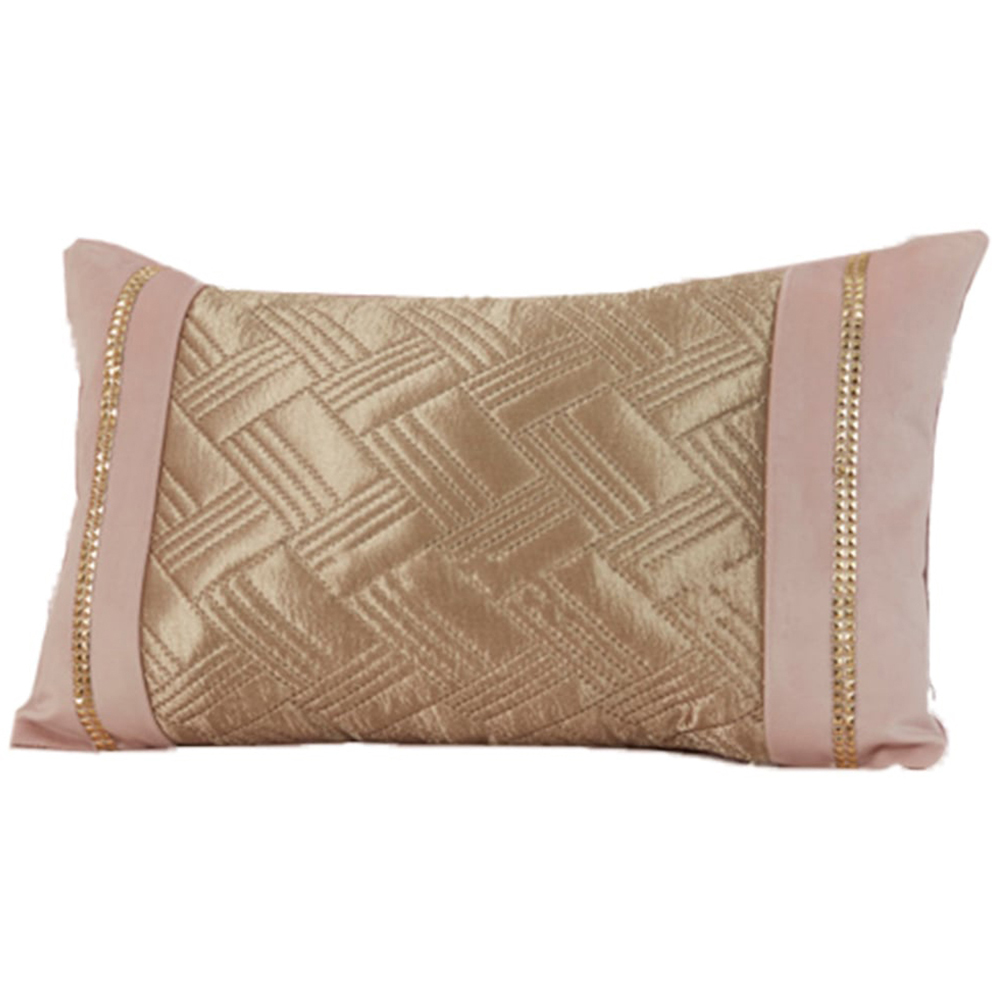 Rapport Home Capri Blush and Gold Filled Boudoir Cushion Image 1