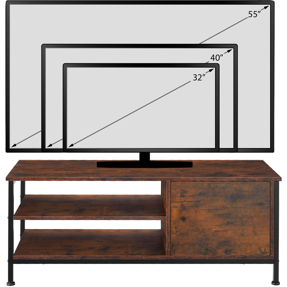 tectake Durban 3 Shelf Dark Wood Rustic TV Stand Image 8