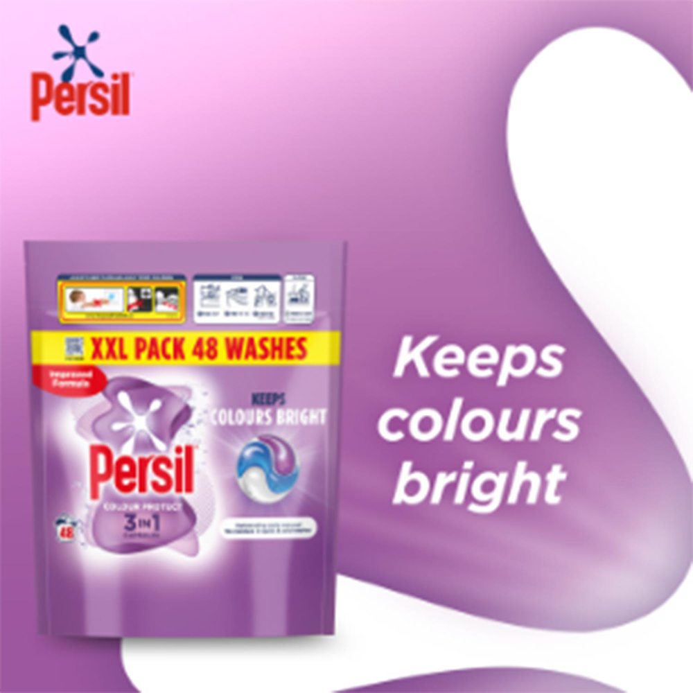 Persil Colour Protect 3 in 1 Washing Capsules 48 Washes 1.012kg 6 Pack Image 5
