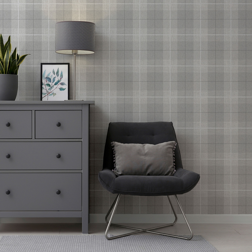 Arthouse Country Tartan Grey Wallpaper Image 5