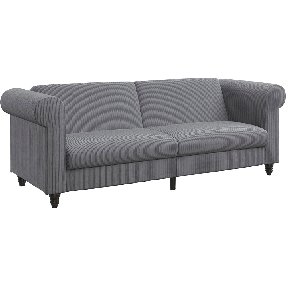 Dorel Felix 3 Seater Grey Corduroy Sofa Bed Image 2