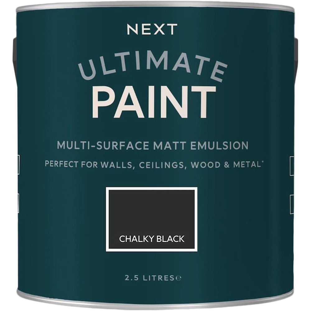 Next Ultimate Multi Surface Chalky Black Matt Emulsion Paint 2.5L Image 2