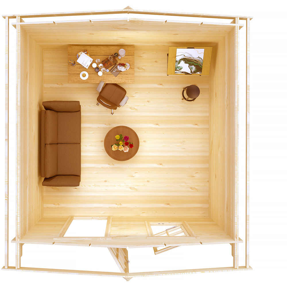 Shire Bucknells 12 x 12ft Pressure Treated Log Cabin Image 4