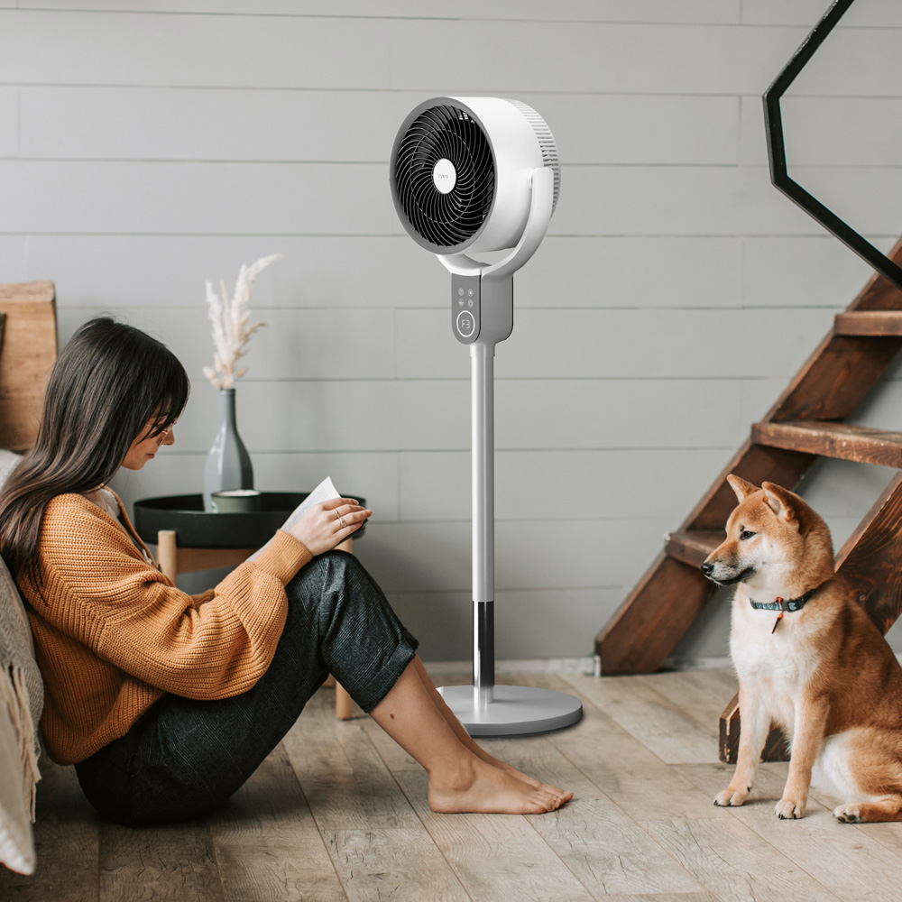 Vybra White Edition Oscillator Pedestal Fan 20 inch Image 2