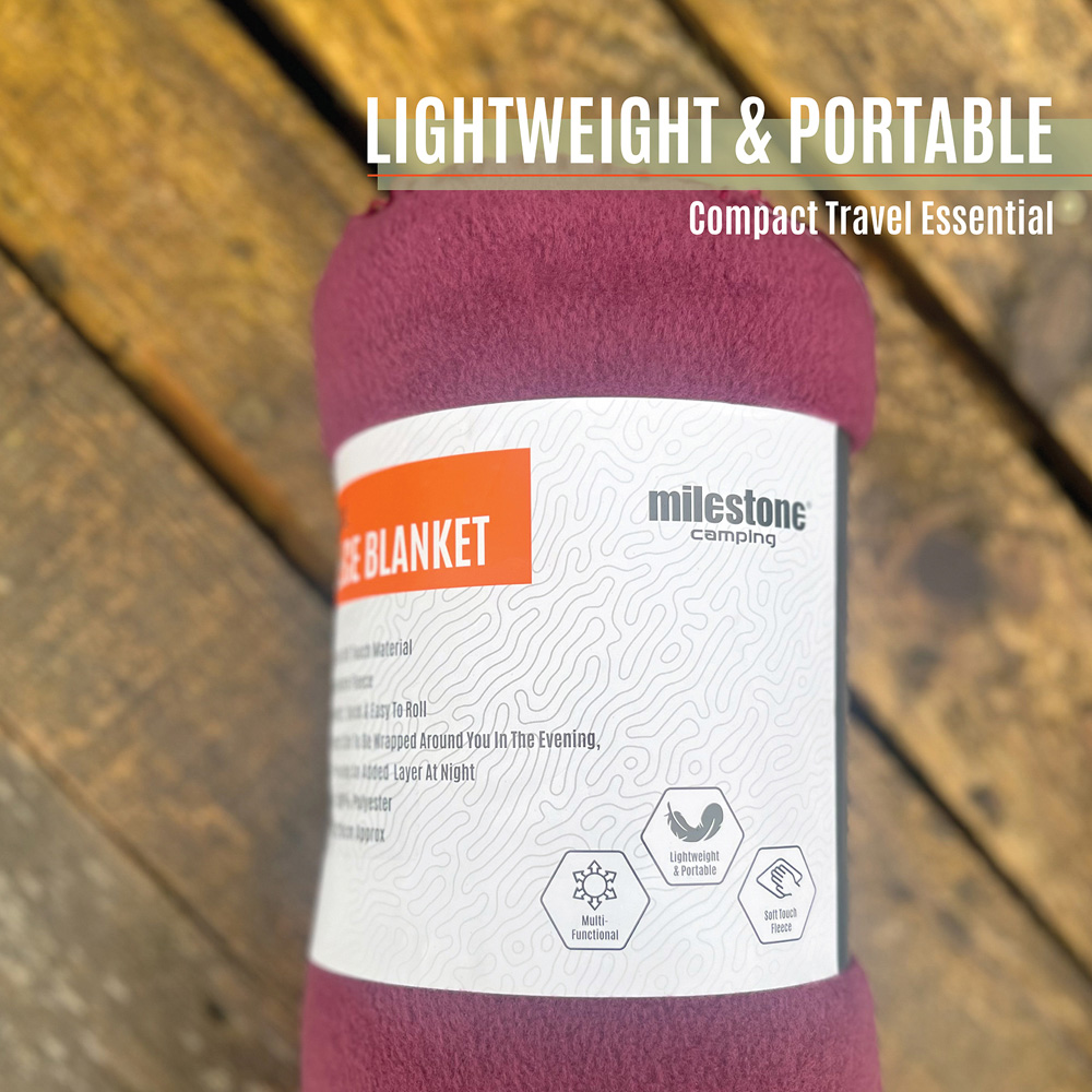 Milestone Camping Burgundy Thermal Fleece Blanket Image 4