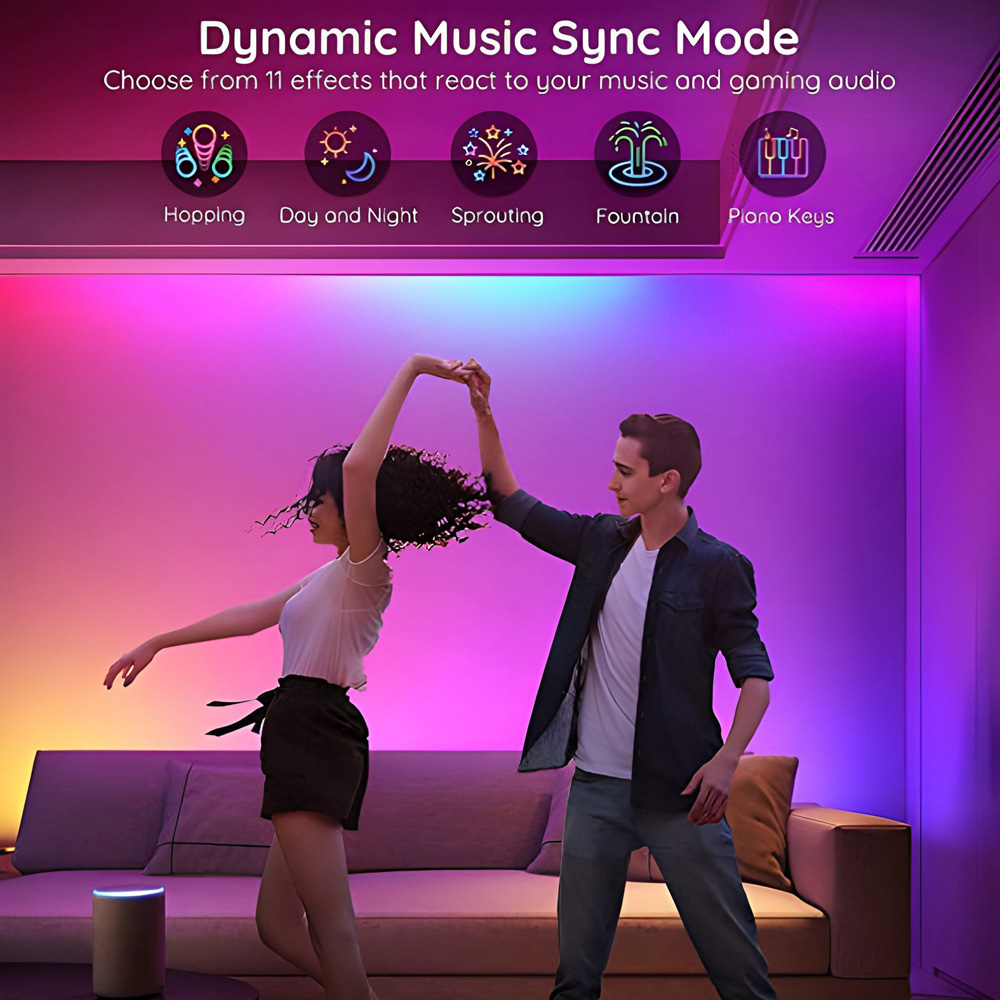 Govee RGBIC Basic Wi-Fi Bluetooth LED Strip Light 5m 2 Pack Image 4