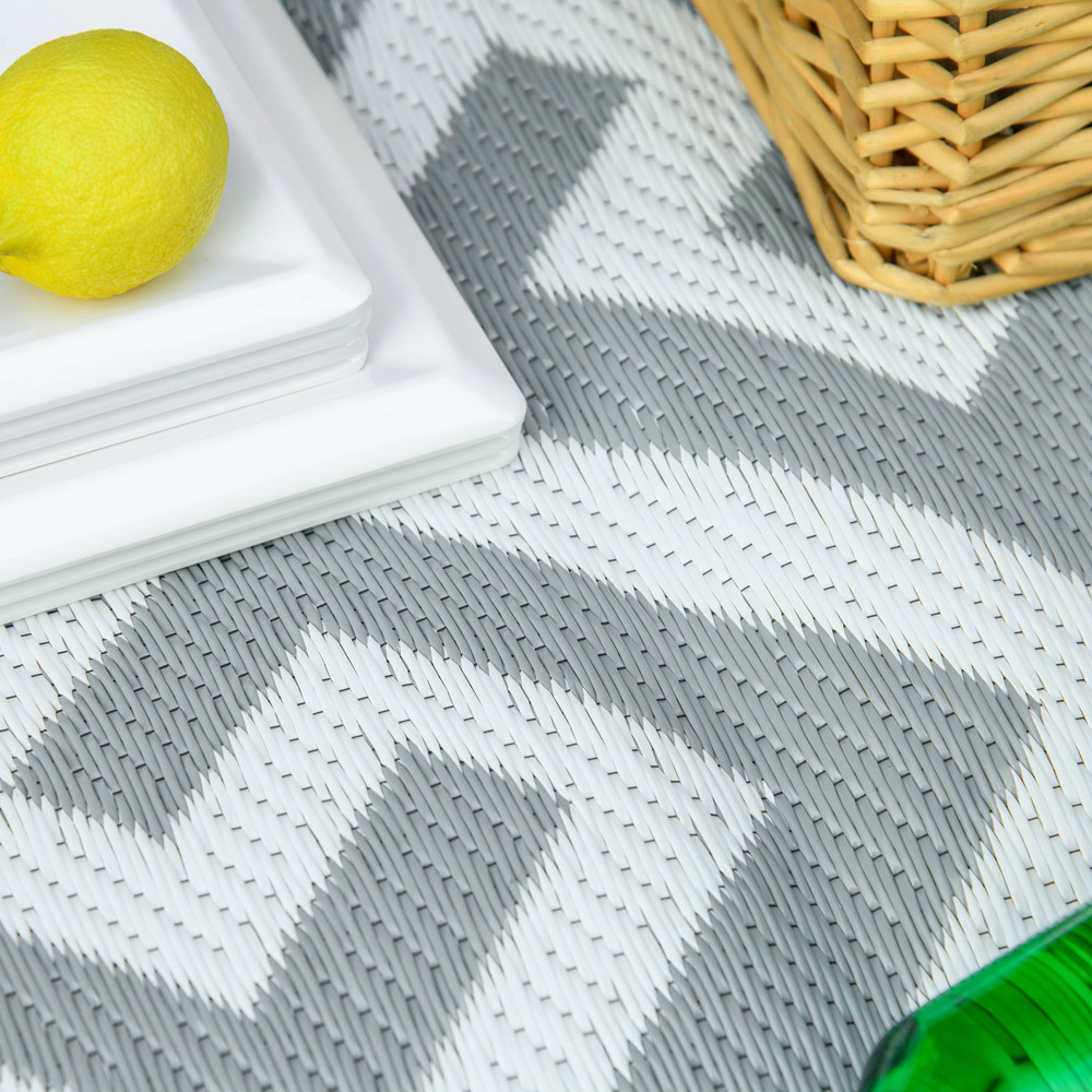 Outsunny Light Grey Reversible Outdoor Mat 243 x 152cm Image 3