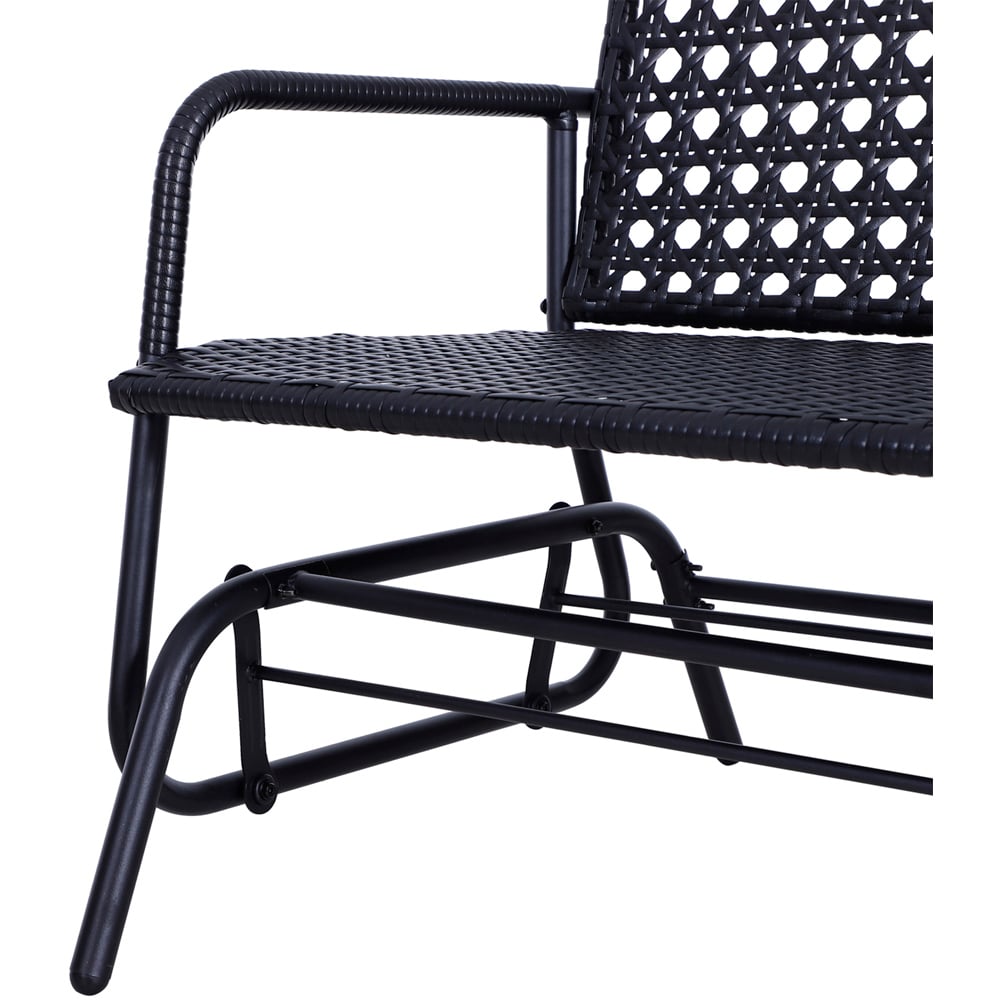 Outsunny 2 Seater Rattan Rocking Garden Bench Image 3