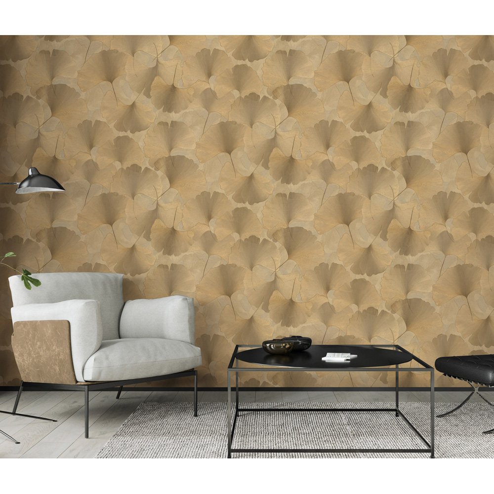 Erismann Elysium Ginko Dream Gold Wallpaper Image 6
