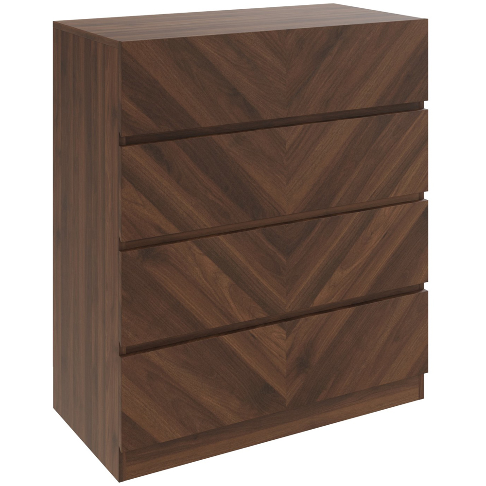 GFW Catania 4 Drawer Royal Walnut Wood Chest of Drawers Image 3