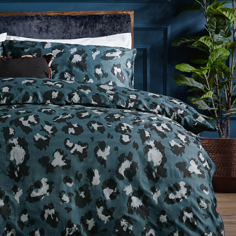 furn. True Double Slate Leopard Printed Duvet Set Image 2