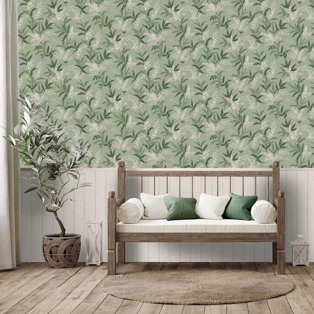 Belgravia Decor Olivia Floral Sage Wallpaper Image 5