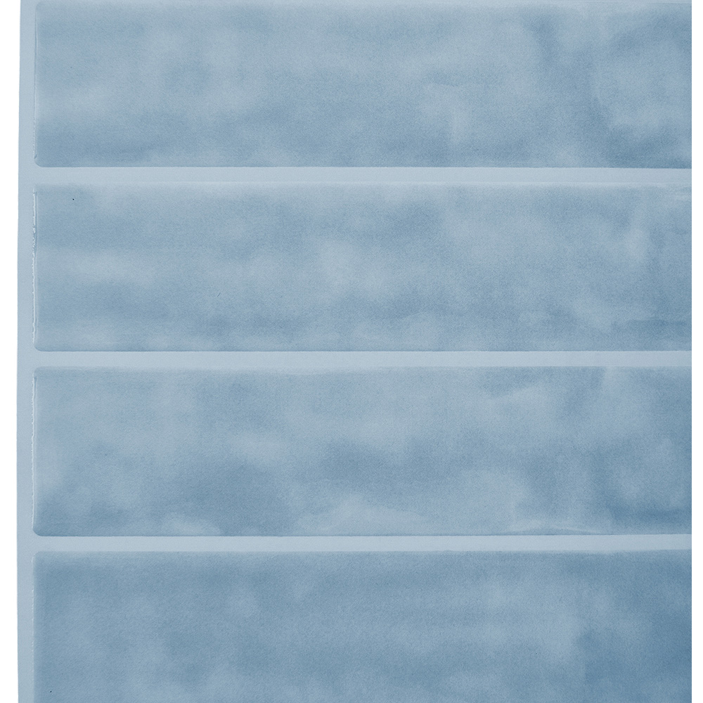 Living and Home Light Blue Rectangle Self Adhesive Wall Sticker 10 Pack Image 5