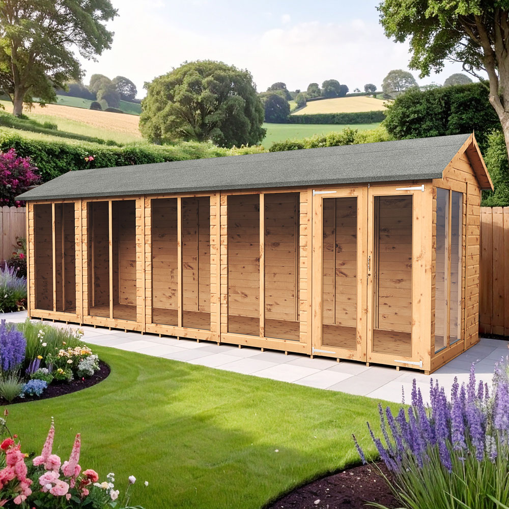 Empire Sheds 6 x 20ft Double Door Tongue and Groove Wooden Apex Garden Shed Image 2